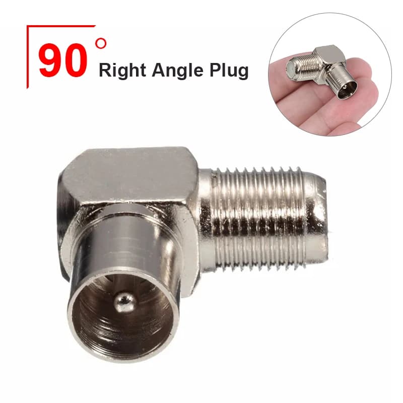 90-Degree Coaxial Cable Adapters | 5-Piece Set | F Female to Male TV Aerial Connectors - Thumbnail 4
