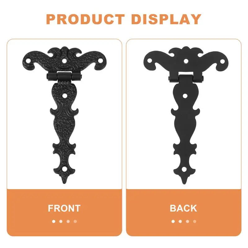 Decor Door Hinges | 4 Pcs European Style | Wooden Suitcase & Cabinet Black Hinges - Thumbnail 3