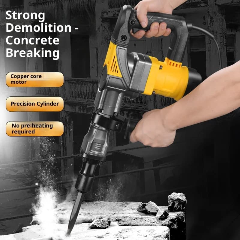 Heavy-Duty Demolition Hammer | 110V/220V Industrial-Grade Concrete Breaker - Thumbnail 3