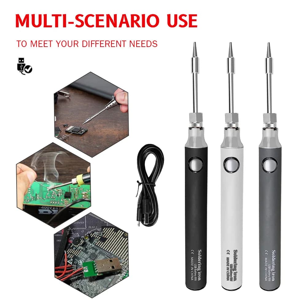 Cordless Soldering Iron | 8W USB-C Rechargeable | Portable Temperature Control for DIY & Electronics - Thumbnail 6