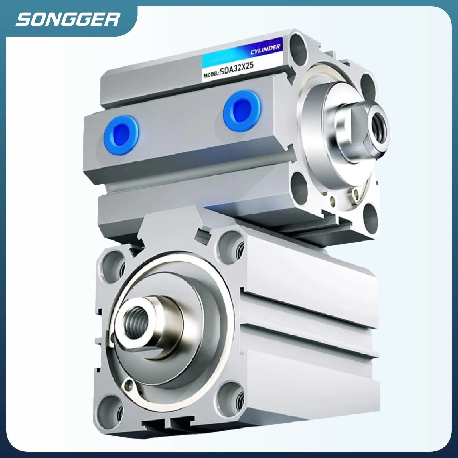 Series Compact Pneumatic Cylinder | Double-Acting Aluminum Body | 12‑100mm Bore - Thumbnail 4