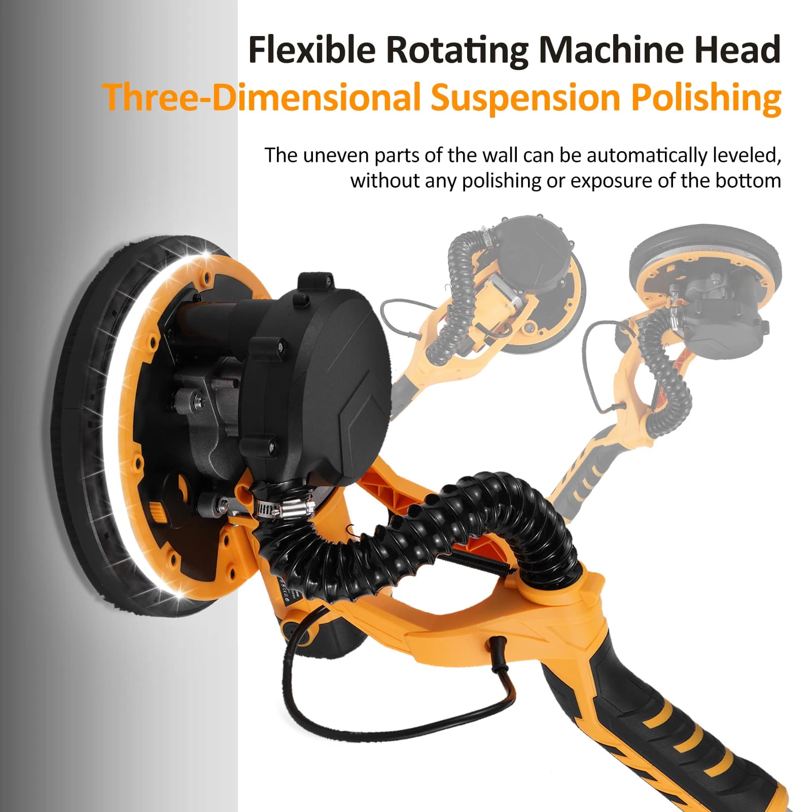 Drywall Sander | 5-Speed 800-1800 RPM | Extendable Handle with 20 Sanding Discs - Thumbnail 5
