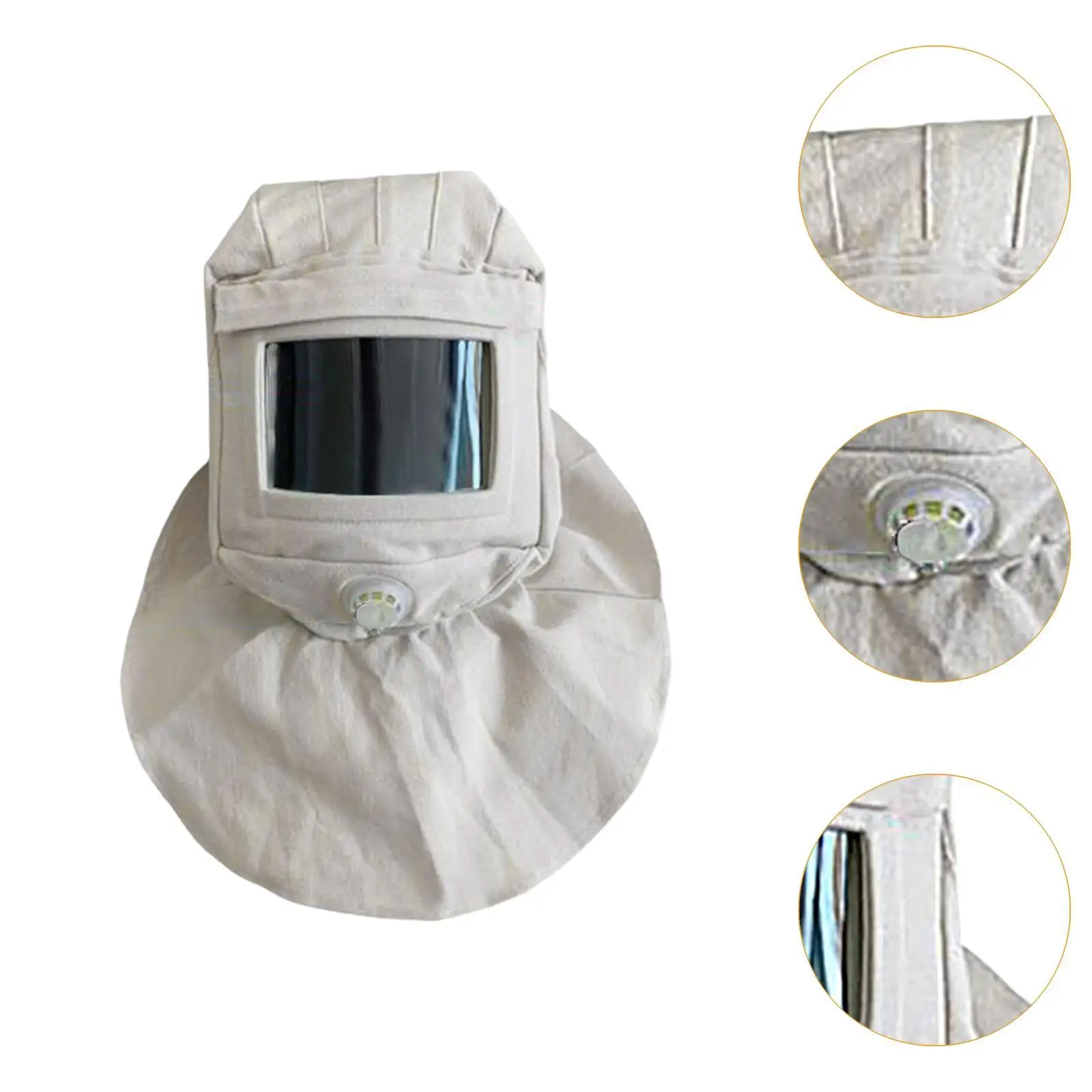 Sandblasting Hood | Dustproof & Breathable Canvas | Full Neck Protector Shawl Cap - Thumbnail 4