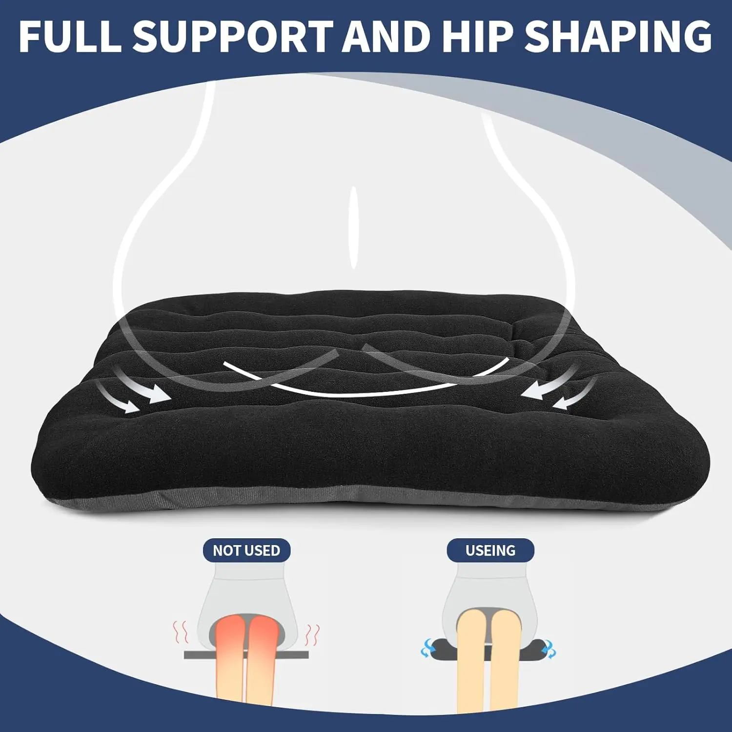 Non-Slip Velvet Seat Cushion | Soft Padded Office Chair Pad | Comfort Support for Desk & Kitchen - Thumbnail 3