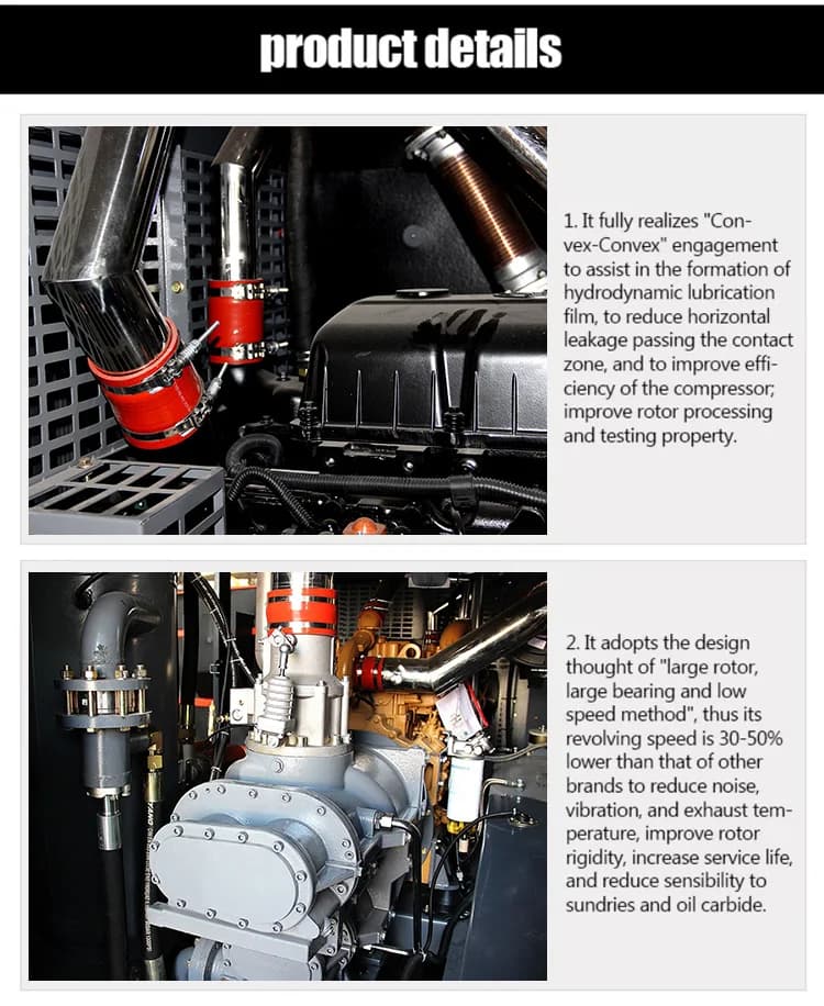 140KW Portable Diesel Air Compressor | 15-18 Bar High-Pressure | Industrial Drill Rig Power - Thumbnail 3