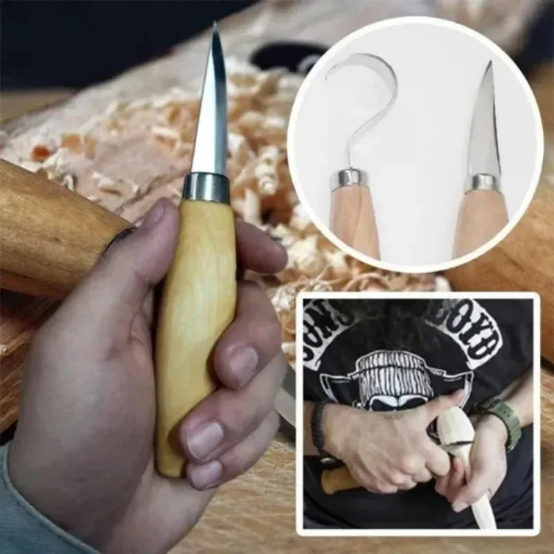 Wood Carving Chisel Set | Handcrafted Spoon Carving Tools | Premium Woodworking Knife - Thumbnail 6