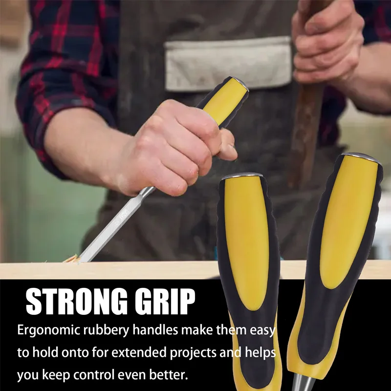 Wood Chisel Set | 9-Piece Precision Carving Kit for Woodworking & DIY - Thumbnail 5