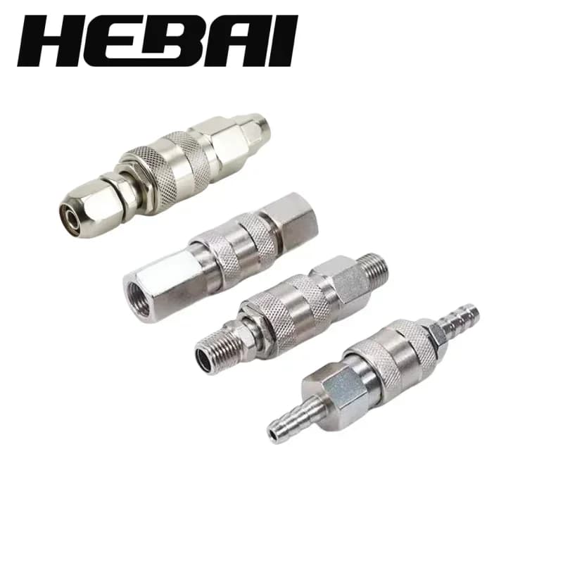 Quick-Connect Air Coupler | 1/4, 3/8, 1/2 NPT Male Thread | Industrial-Grade Brass Fitting - Thumbnail 4