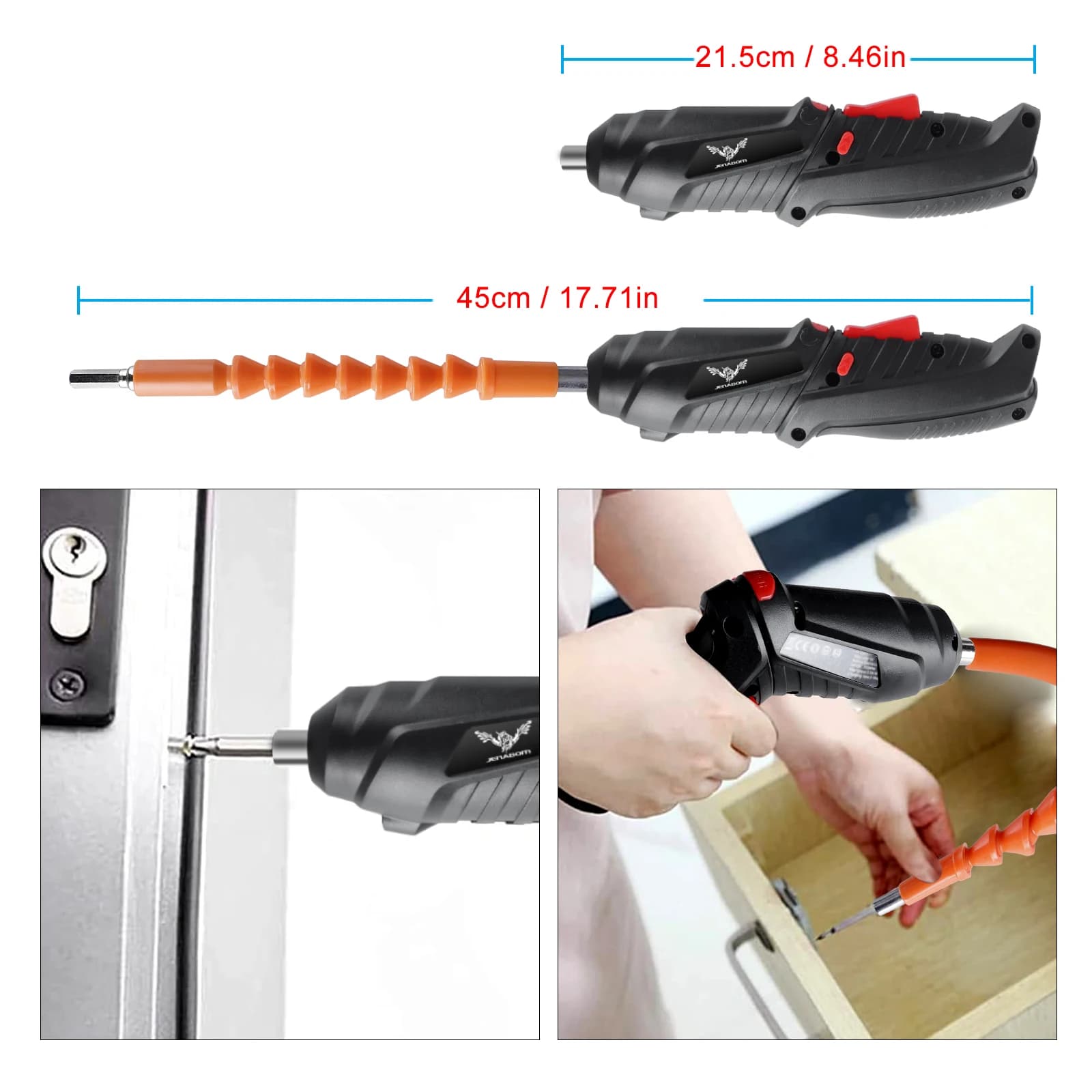 Cordless Screwdriver & Drill Set | 3.6V 1800mAh Lithium | Home Repair & DIY Tool Kit - Thumbnail 4
