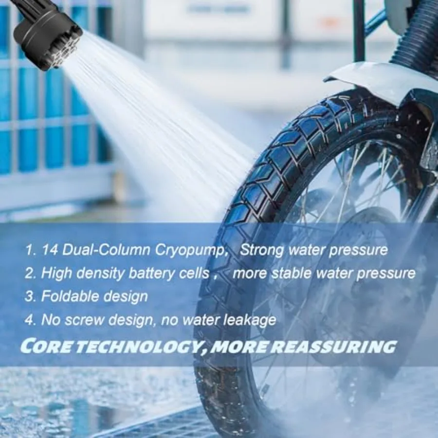 Portable Pressure Washer | 3.4 Gallon Tank & 6-in-1 Nozzle | Home & Car Cleaning - Thumbnail 6