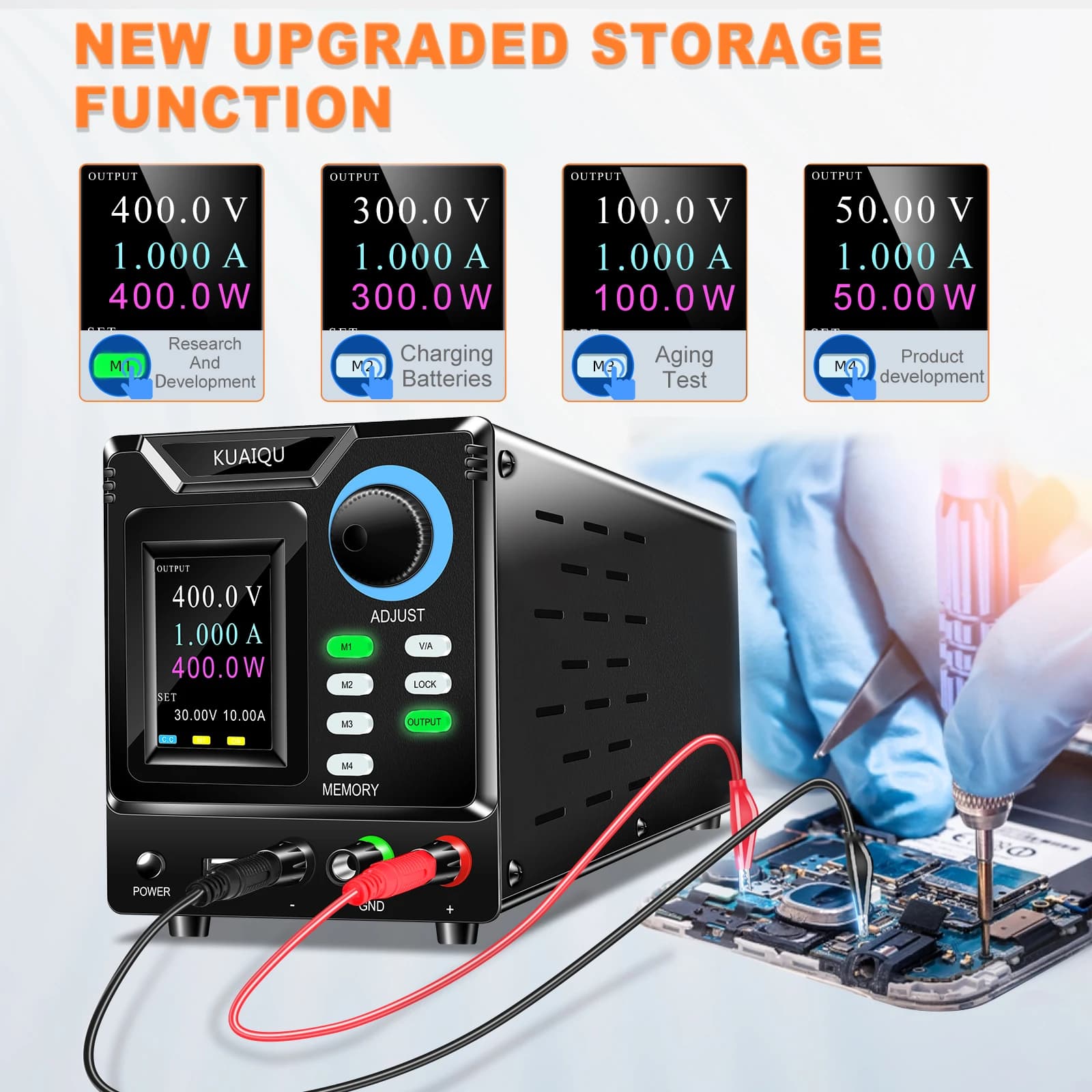 DC Power Supply | 400V 1A 30V10A Bench Unit | RS-232 Interface & Voltage Stabilization - Thumbnail 5