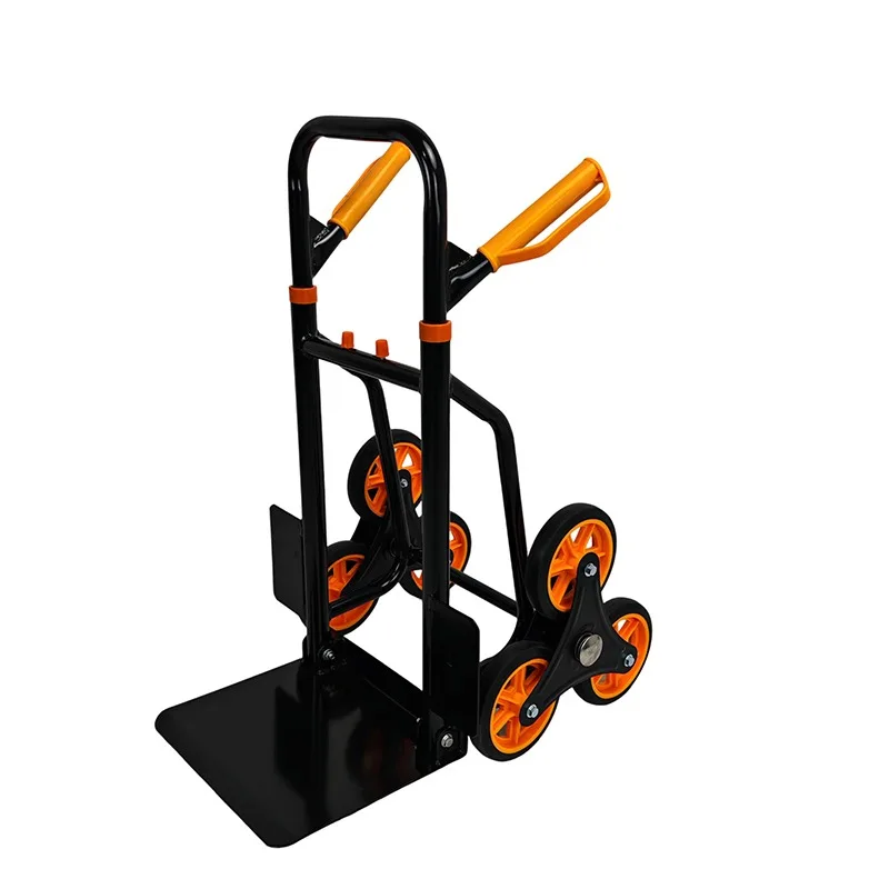 Heavy-Duty Stair Climbing Hand Truck | Foldable Steel Dolly Cart | Tool & Equipment Transport - Thumbnail 3