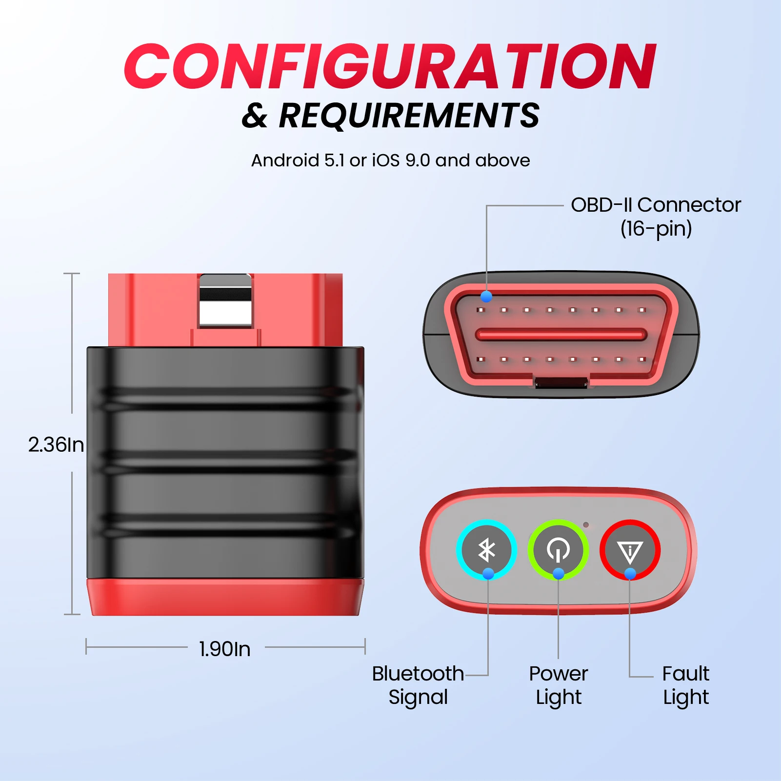 MINI OBD2 Scanner | iOS Android Compatible | Free Lifetime Updates - Thumbnail 6