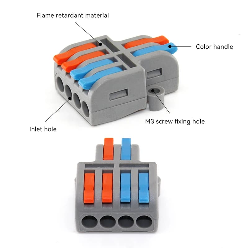Push-In Terminal Blocks | Fast-Wiring Electrical Connectors | 10-Pack for Home & DIY - Thumbnail 3