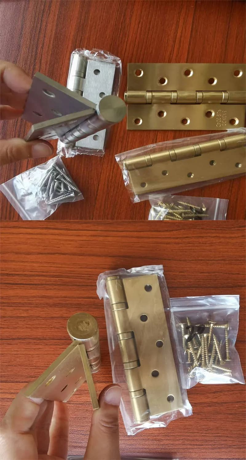 Duty Stainless Steel Mute Hinges | 4/5 Inch With Screws | For Thickened Wood & Room Doors - Thumbnail 3