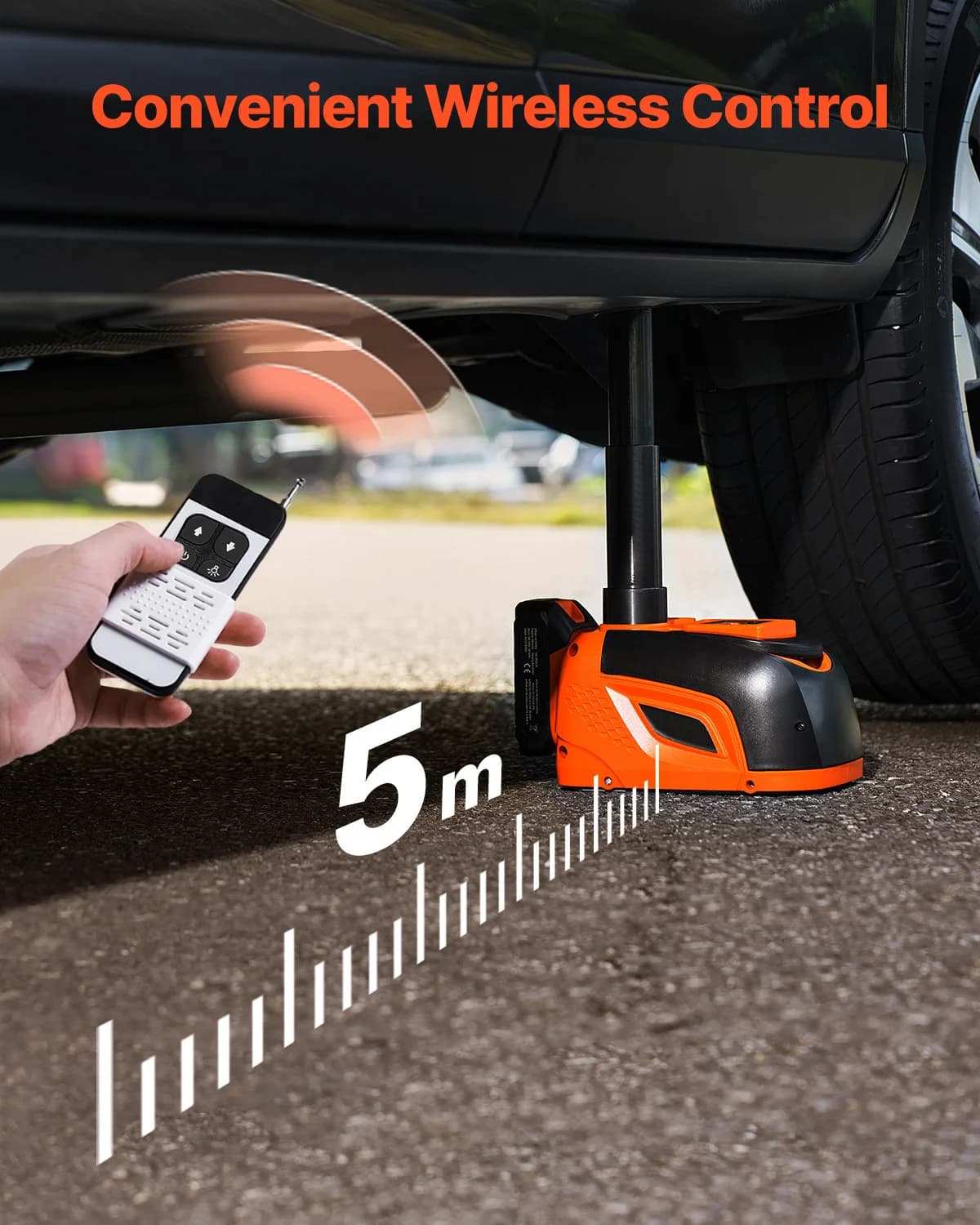 5-Ton Electric Car Jack | Remote-Controlled Lift for SUV & Truck | LED Work Light - Thumbnail 3