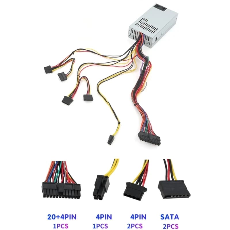 1U ATX Power Supply | 200W 80 Plus Certified | Small Form Factor PC PSU for Desktop & HTPC Cases - Thumbnail 3