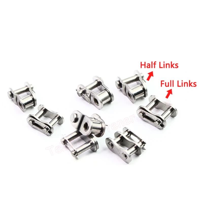 Chain Connector Link | 304 Stainless Steel | 08B 10A 12A Full & Half - Thumbnail 3