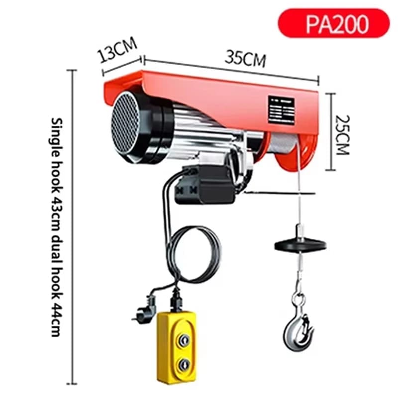 220V Electric Hoist | 100-400kg Heavy-Duty Lift | Compact Home & Workshop Crane - Thumbnail 5