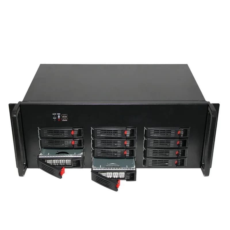 12-Bay NAS Server Case | High-Capacity Data Storage | Full Tower Chassis - Thumbnail 3