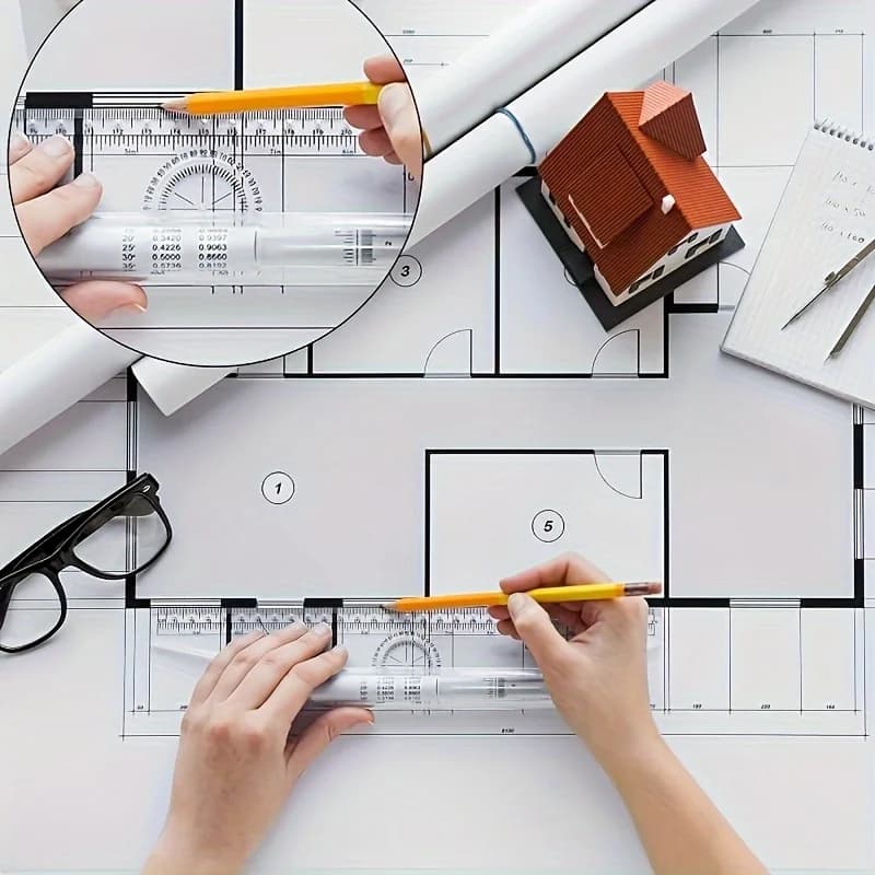 Parallel Rolling Ruler Set | Precision Drafting & Design Tool for Architects & Engineers - Thumbnail 5