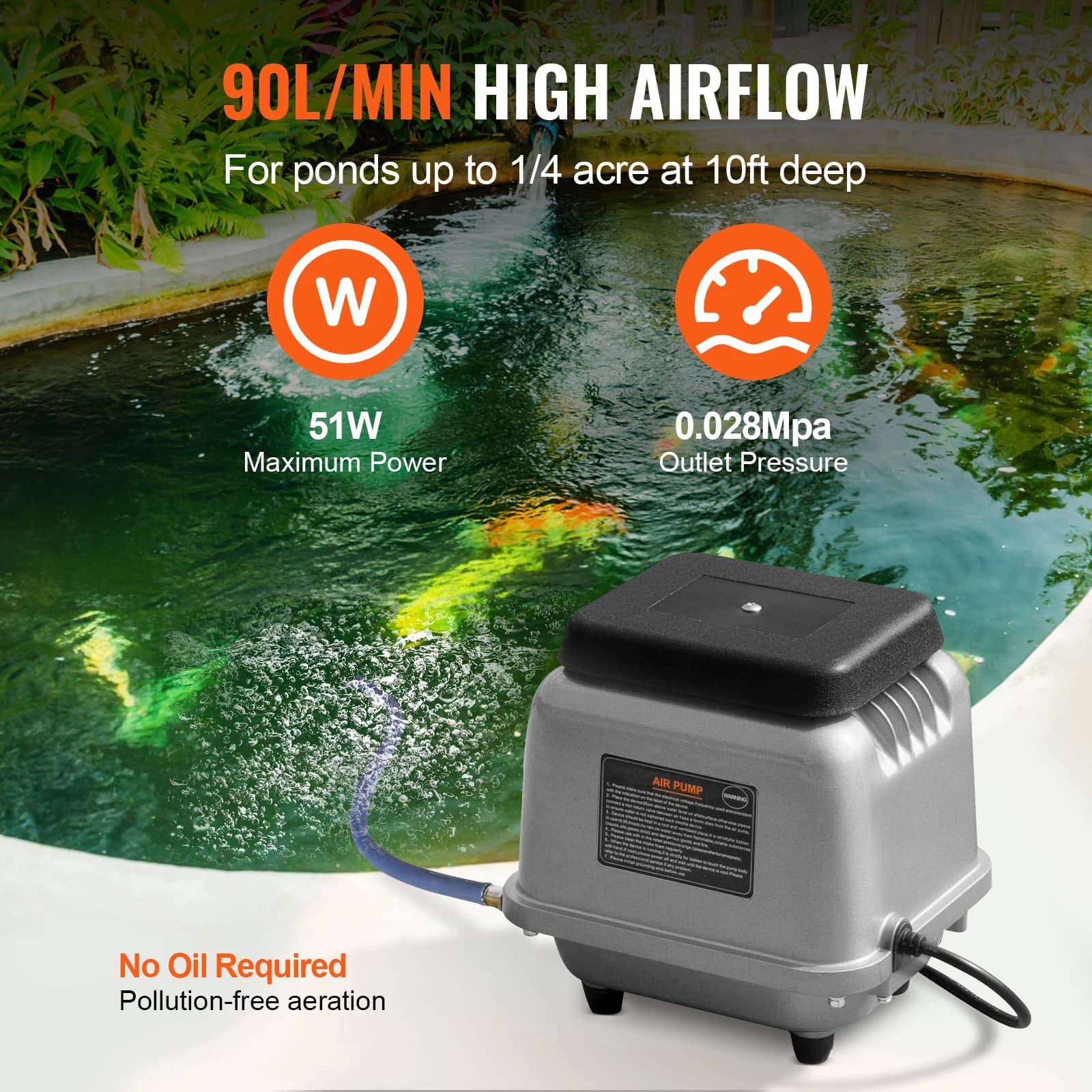 Aerator Pump | 90L/Min Linear Air Pump | Pond & Waste Water Treatment System - Thumbnail 3