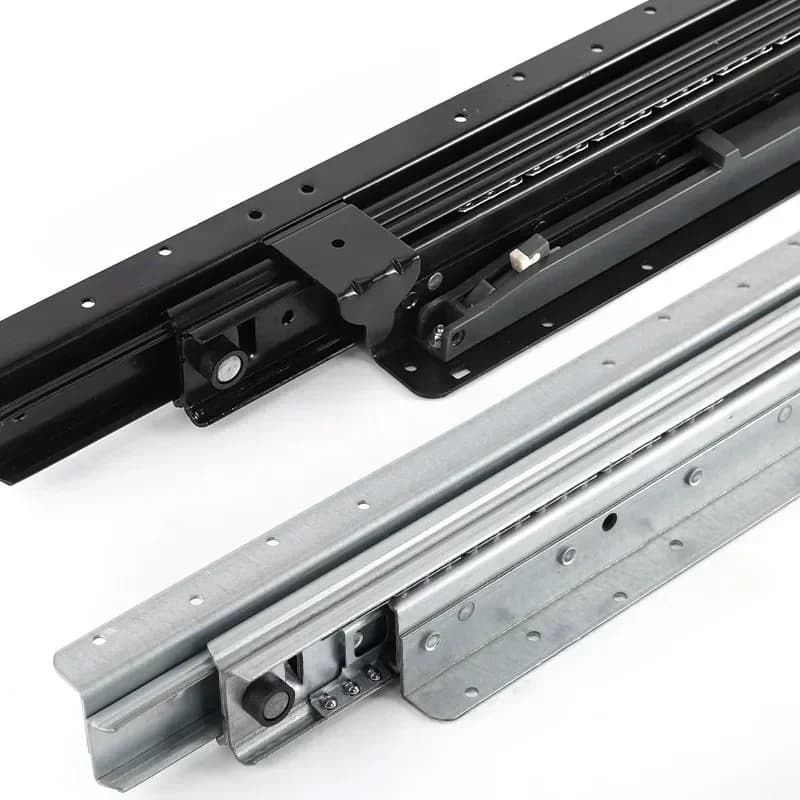 2025 Newest 24 Inch Upgraded Stair Slide Rail with Damping Buffer Bottom 16 Inch Heavy-duty Support Bottom Three Section Tracks - Thumbnail 4