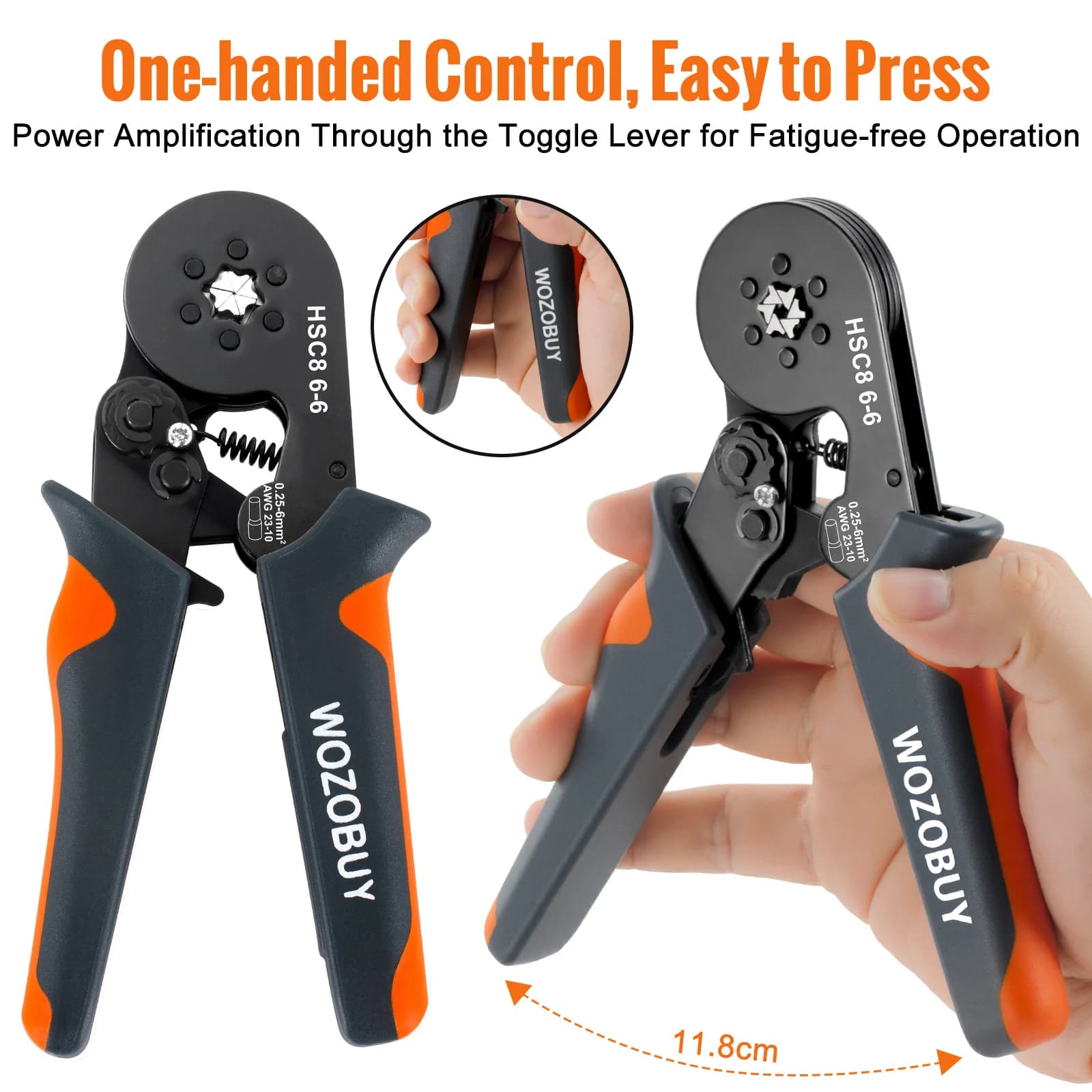 Ratcheting Crimping Tool Kit | 23-7 AWG Ferrules | Self-Adjusting Wire Terminal Crimper - Thumbnail 3
