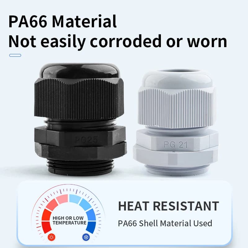 IP68 Waterproof Cable Gland Connector | PG7-PG25 Sizes | Nylon Seal for Secure Entry - Thumbnail 5