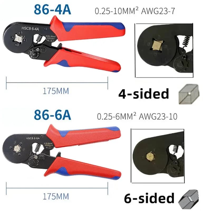 Insulated Wire Crimp Terminal Kit | HSC86-4 Crimping Pliers | Tube Connectors for Secure Electrical Connections - Thumbnail 4