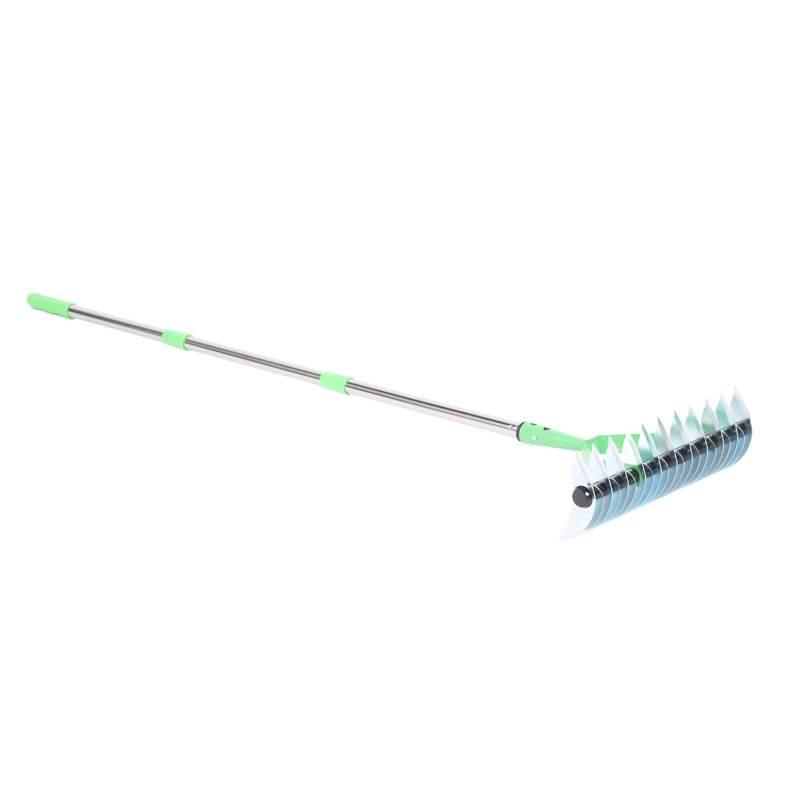 3-Section Thatch Rake | Stainless Steel Dethatcher | For Dead Grass & Lawn Clearing - Thumbnail 3