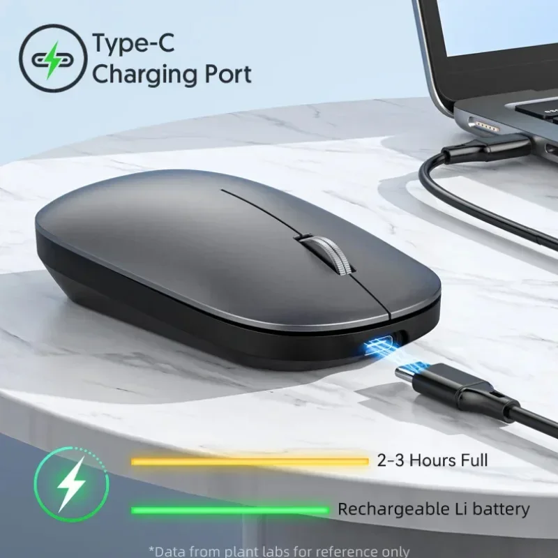 Silent Wireless Mouse | Dual-Mode Bluetooth & 2.4GHz | Ergonomic Design for Office & Laptop - Thumbnail 7