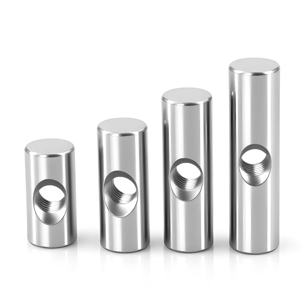 Hole Barrel Nuts | M4-M6 Cylindrical Pin Dowel | Embedded Locking Fasteners for Wood Furniture - Thumbnail 5