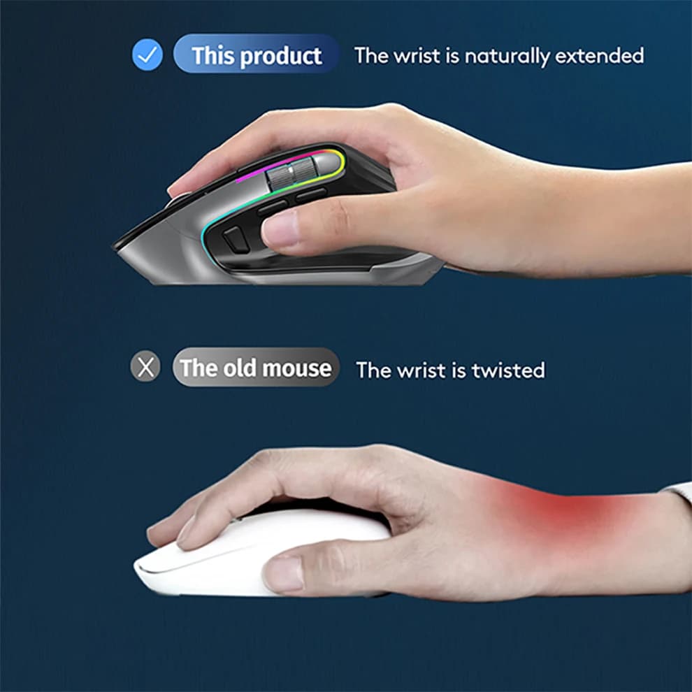 Wireless Mouse | Multi-Device Bluetooth 5.0 & 2.4GHz | Portable Optical Design - Thumbnail 3