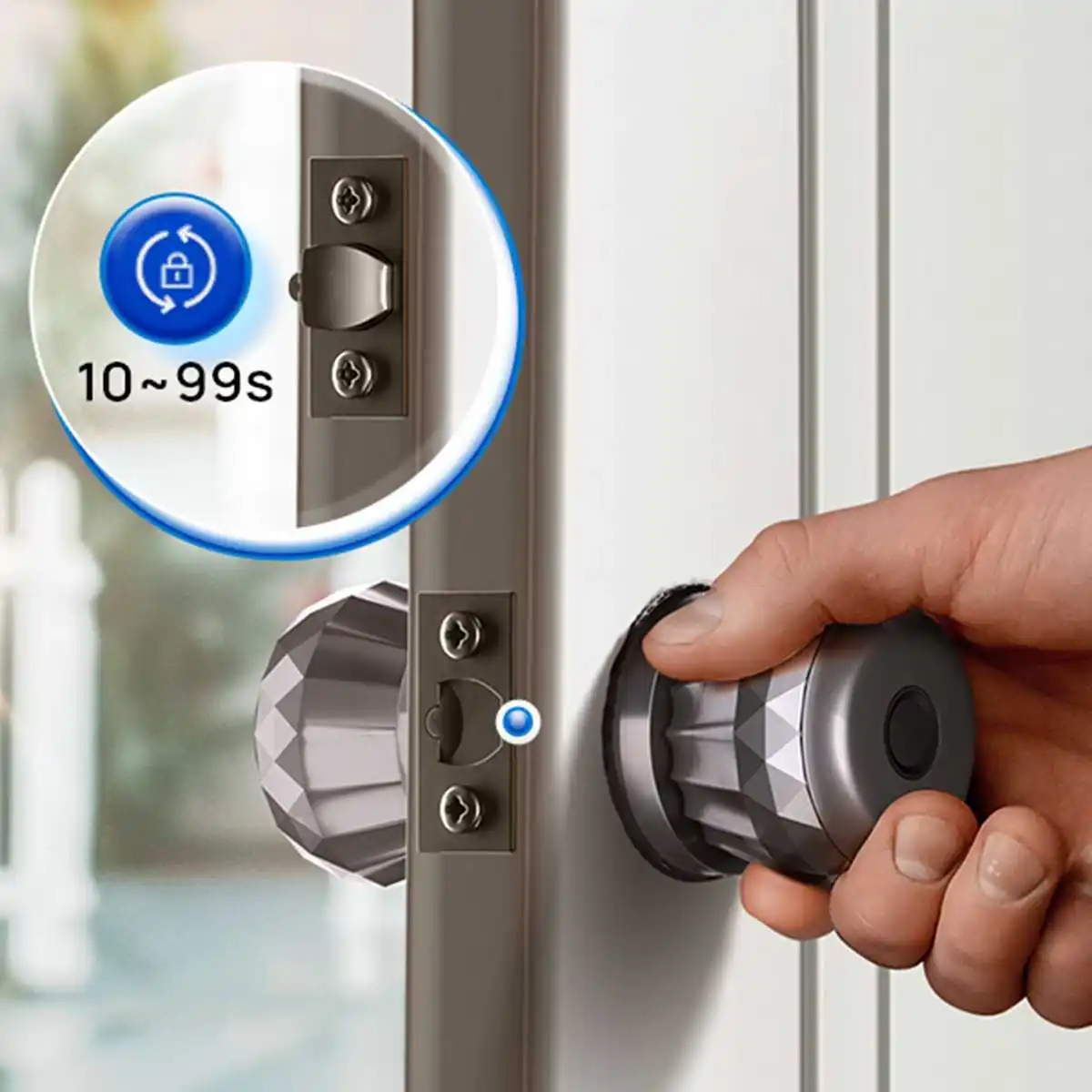 Door Lock | 3-in-1 Fingerprint, APP & Keyless Entry | Type-C Emergency Charging for Bedrooms - Thumbnail 2