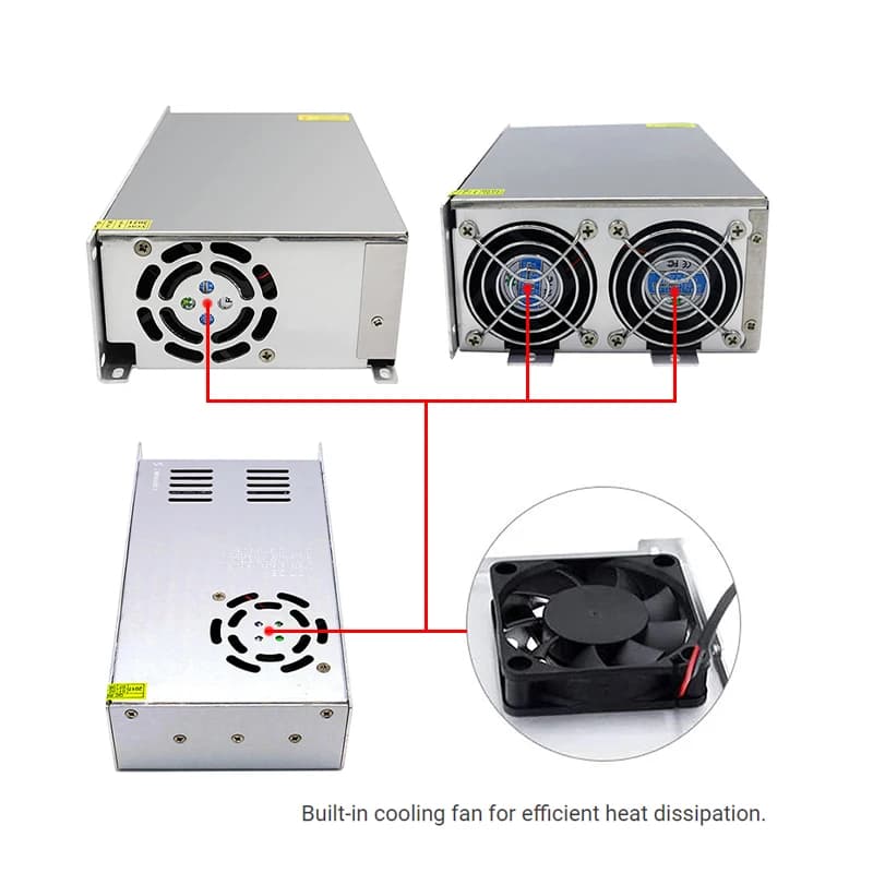 Industrial-Grade AC/DC Power Supply | 5V to 48V Output | Enclosed Aluminum Switching Converter - Thumbnail 3
