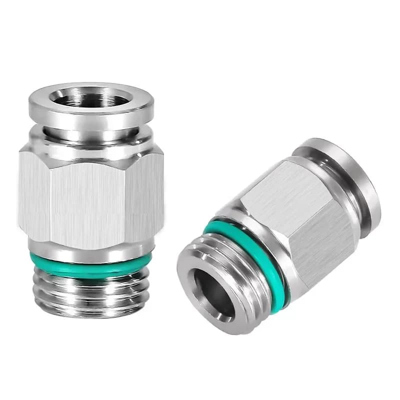 10-Pack Stainless Steel Quick Connectors | 1/8 G Thread for Pneumatic & Hydraulic Systems - Thumbnail 6