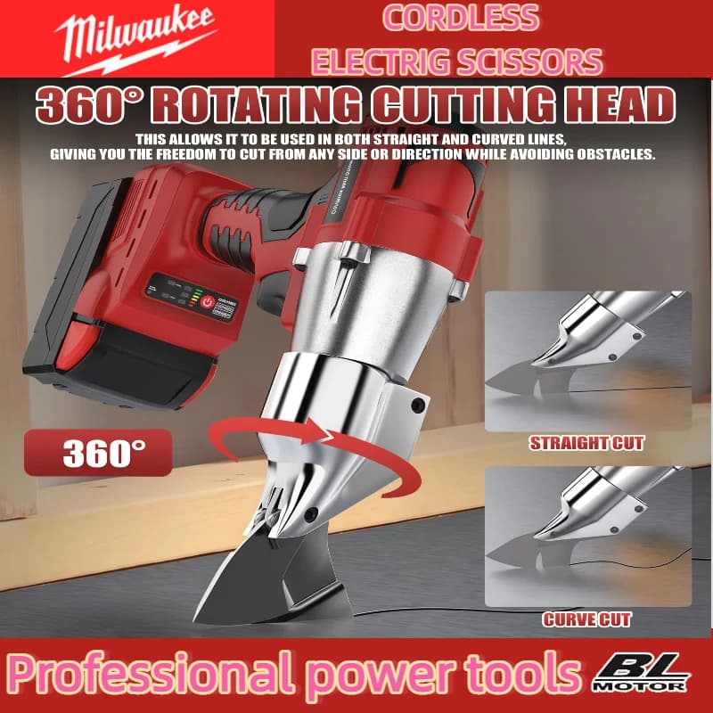 Milwaukee Cordless Metal Shear | 400W Brushless Motor | 2-Speed Variable Cutting with LED Light - Thumbnail 4