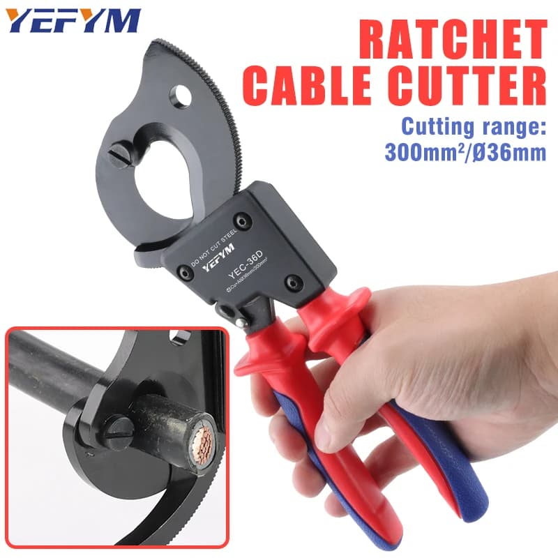 Heavy-Duty Ratcheting Cable Cutter | 240mm² Capacity for Copper & Aluminum Wires - Thumbnail 7