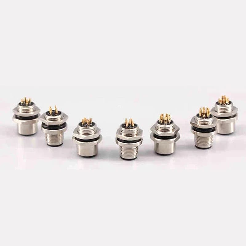 1pcs M12 4pin 5 8Pin Sensor Connector Panel Back Mount Waterproof Flange Socket Threaded Coupling Male&Female A Code Connectors - Thumbnail 3