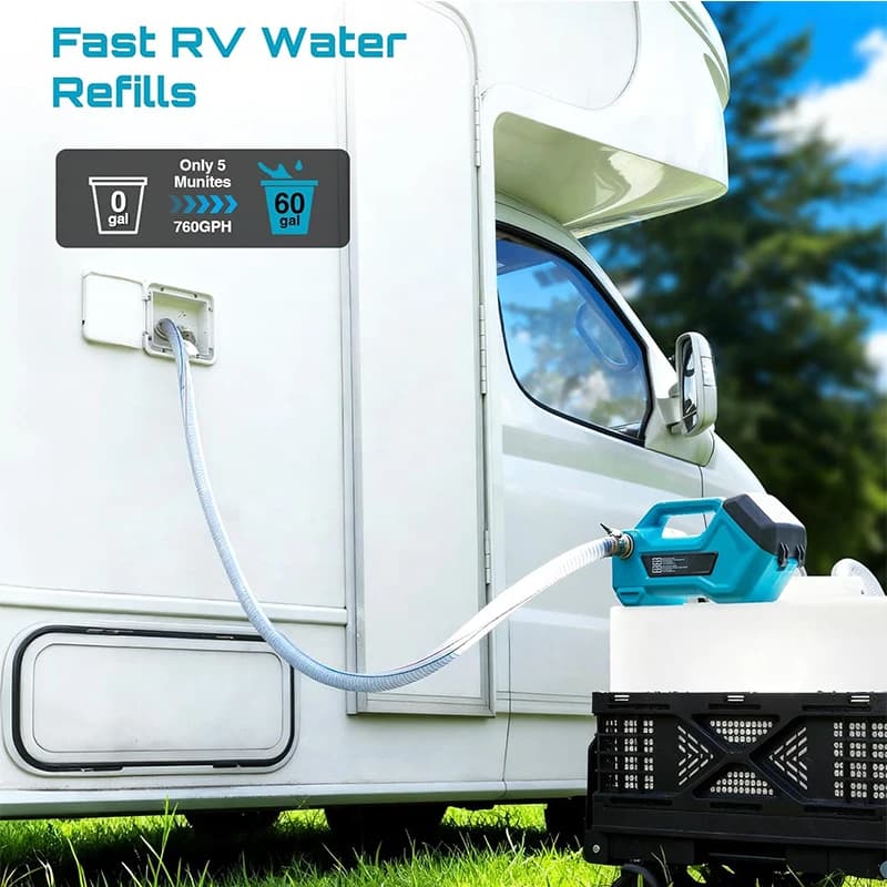 Cordless Utility Transfer Pump | 18V Battery for Water & Diesel | Makita Compatible - Thumbnail 3