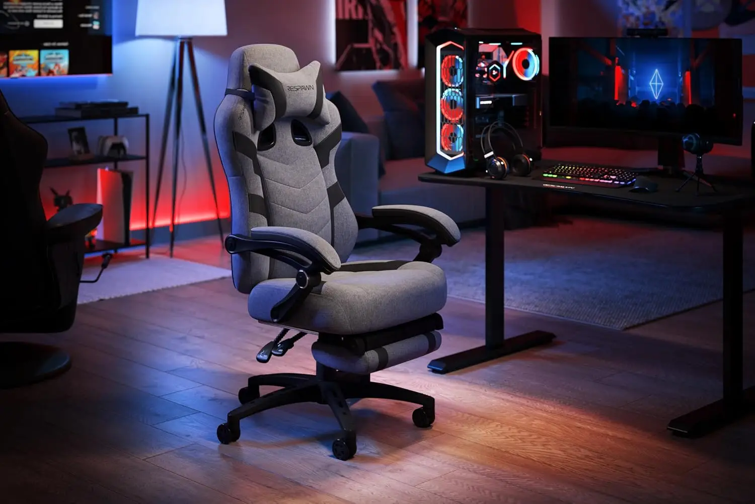Gaming Chair with Footrest | Reclining Adjustable Racing Style | Office Computer Desk Chair - Thumbnail 3