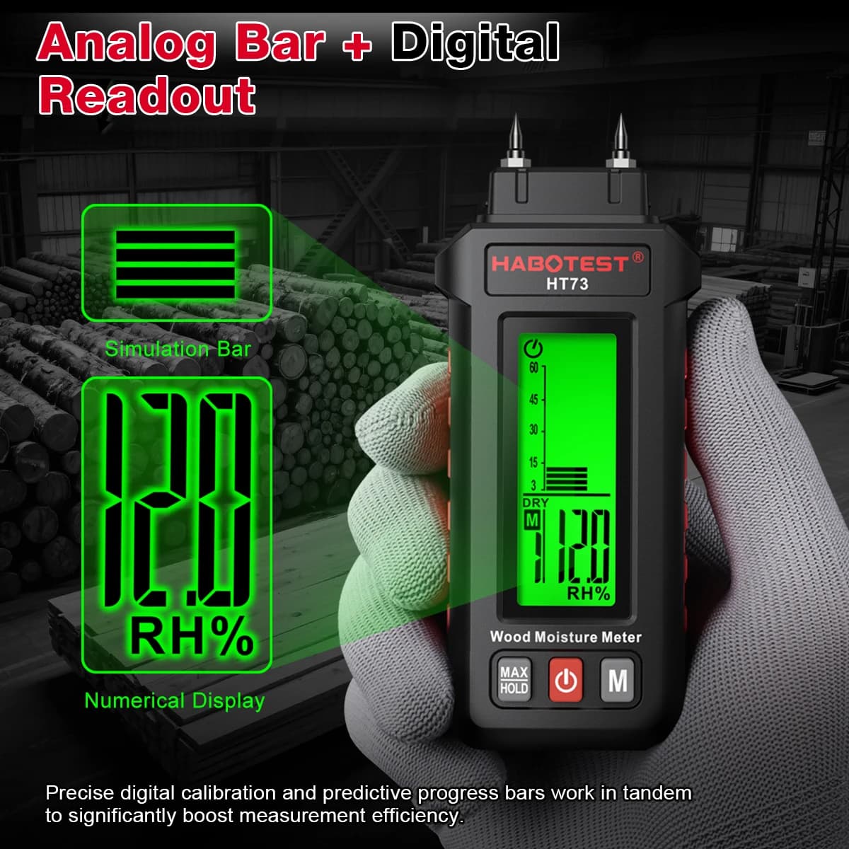 High-Precision Digital Wood Moisture Meter - Two-Pin 0-99.9% Humidity Tester with LCD Display - Thumbnail 6