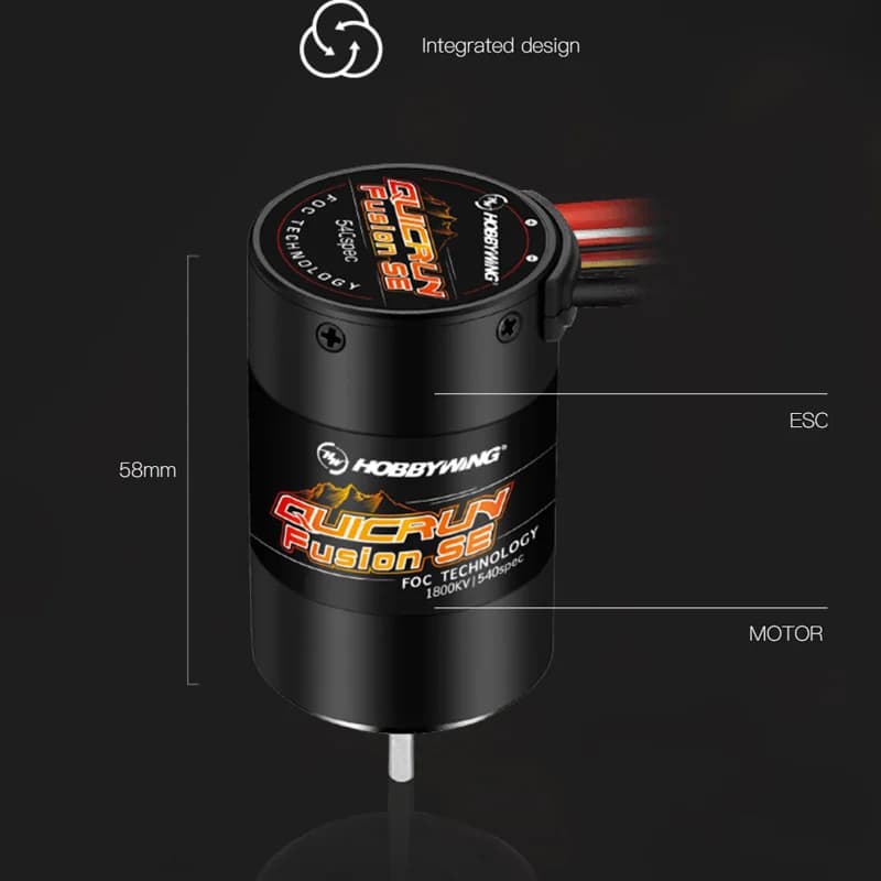 QuicRun Fusion SE Motor & ESC | 1200KV/1800KV Waterproof 2-in-1 | For 1/10 1/8 RC Car - Thumbnail 4