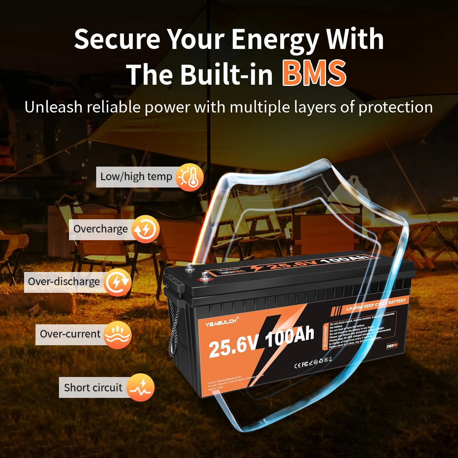 24V 100Ah LiFePO4 Battery | 2560Wh Solar & RV Power | Home Backup Energy Storage - Thumbnail 4