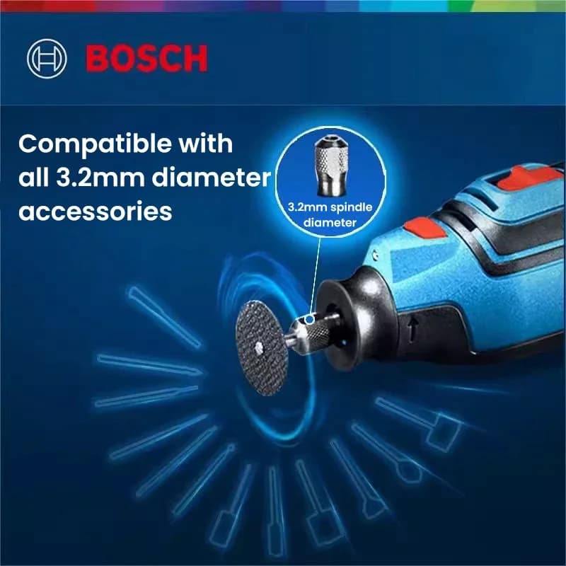 Bosch GRO 12V-35 Cordless Rotary Tool | Multi-Purpose Engraving & Polishing Kit | 12V Power Grinder - Thumbnail 4