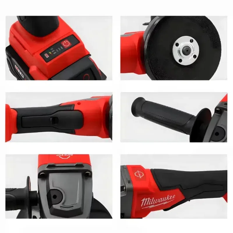 Heavy-Duty 125mm Angle Grinder | High Power Cordless Cutting Machine | Paddle Switch Grinder Tool - Thumbnail 4