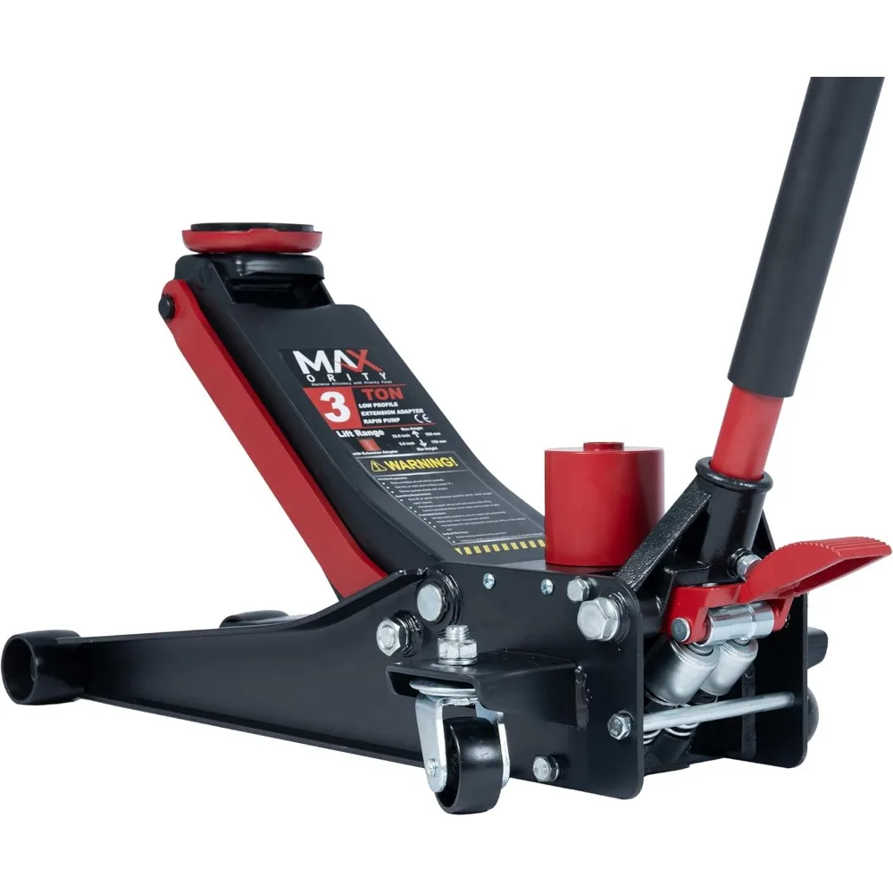 3-Ton Low-Profile Racing Jack | Dual-Piston Hydraulic Lift | Heavy-Duty Steel Construction - Thumbnail 3