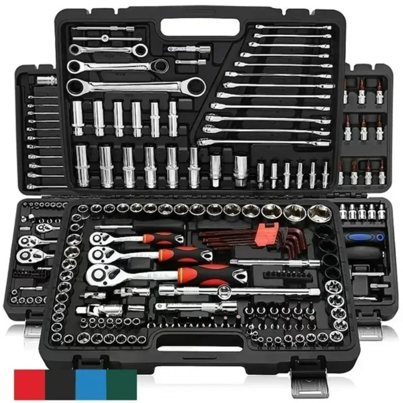 46-Piece Professional Socket Set | Ratchet Wrench & Pawl Spanner Kit | Heavy-Duty Car Repair Tools - Thumbnail 2