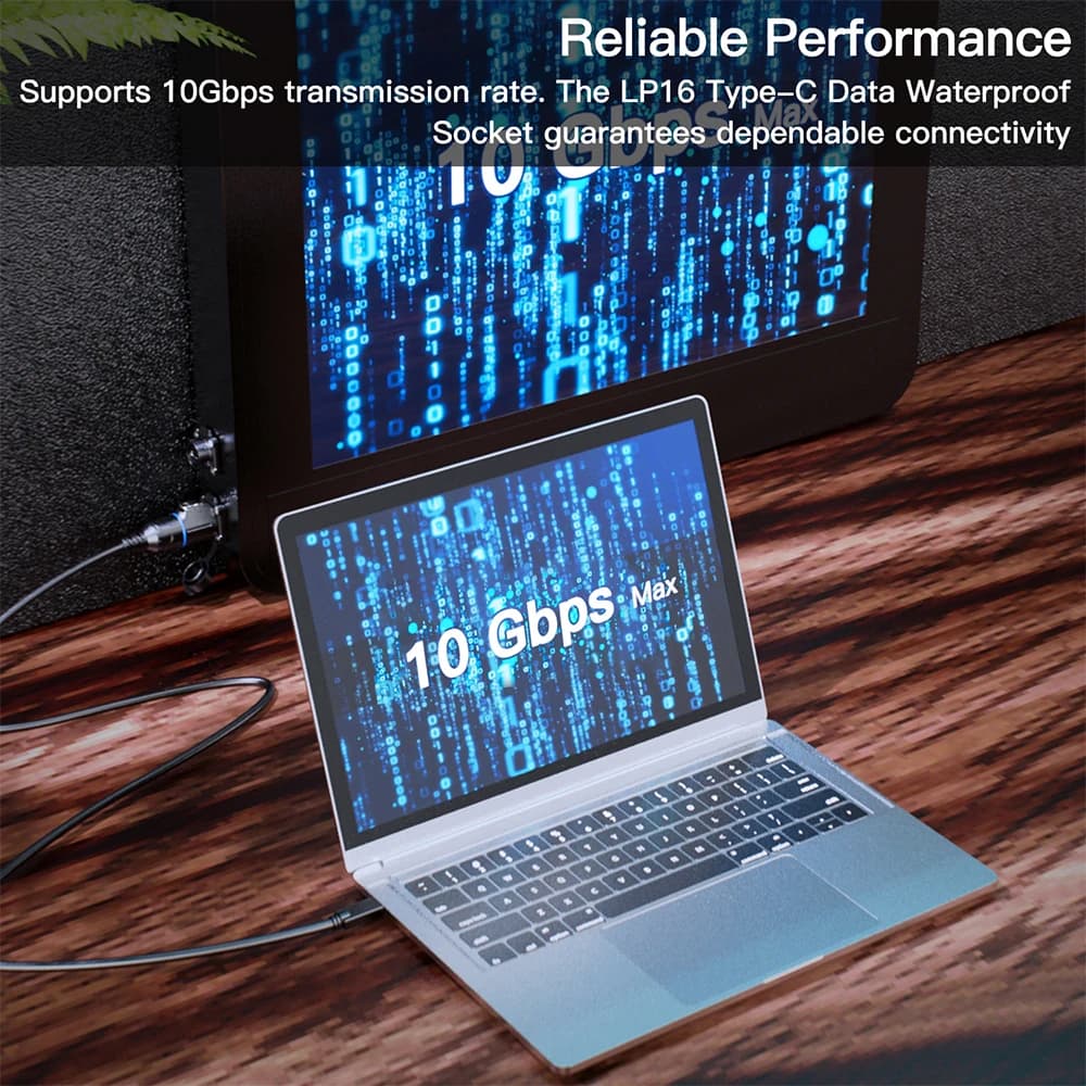 Industrial-Grade USB-C Connector | 10Gbps High-Speed Data & Power | IP68 Waterproof for Marine & Outdoor Use - Thumbnail 6